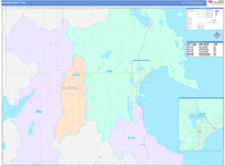Alpena County Wall Map Color Cast Style