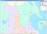 Alpena County Wall Map Color Cast Style