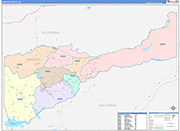 Amador County Wall Map Color Cast Style