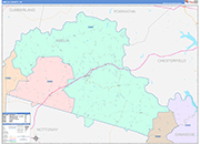 Amelia County Wall Map Color Cast Style