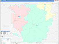 Amite County Wall Map Color Cast Style