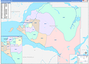 Anchorage County Wall Map Color Cast Style
