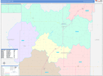 Anderson County Wall Map Color Cast Style
