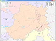 Anderson County Wall Map Color Cast Style
