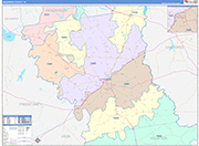 Anderson County Wall Map Color Cast Style