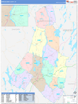 Androscoggin County Wall Map Color Cast Style