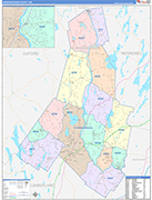 Androscoggin Wall Map Color Cast Style