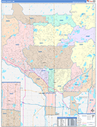 Anoka County Wall Map Color Cast Style