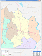 Anson County Wall Map Color Cast Style