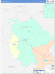 Appomattox County Wall Map Color Cast Style