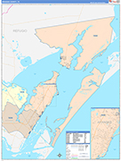 Aransas County Wall Map Color Cast Style