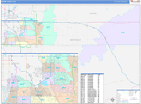 Arapahoe County Wall Map Color Cast Style