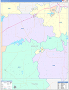 Archer County Wall Map Color Cast Style