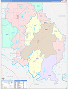 Arkansas County Wall Map Color Cast Style