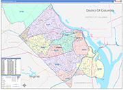 Arlington County Wall Map Color Cast Style