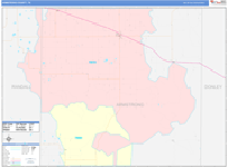 Armstrong County Wall Map Color Cast Style