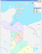 Ashland County Wall Map Color Cast Style