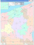 Ashtabula County Wall Map Color Cast Style