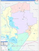 Assumption County Wall Map Color Cast Style
