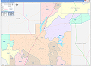 Atoka County Wall Map Color Cast Style
