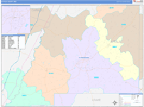 Attala County Wall Map Color Cast Style
