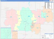 Audrain County Wall Map Color Cast Style