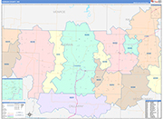 Audrain County Wall Map Color Cast Style