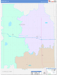 Aurora County Wall Map Color Cast Style