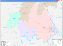 Autauga County Wall Map Color Cast Style