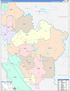 Avoyelles County Wall Map Color Cast Style