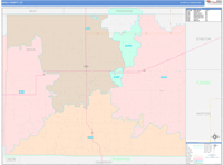 Baca County Wall Map Color Cast Style
