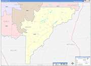 Baker County Wall Map Color Cast Style