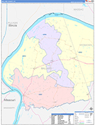 Ballard County Wall Map Color Cast Style