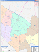 Bamberg County Wall Map Color Cast Style