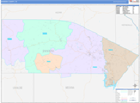Bandera County Wall Map Color Cast Style