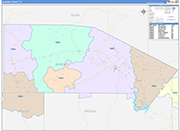 Bandera County Wall Map Color Cast Style