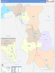 Bannock County Wall Map Color Cast Style