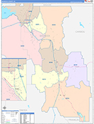 Bannock Wall Map Color Cast Style