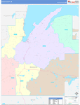 Baraga County Wall Map Color Cast Style