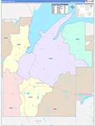 Baraga County Wall Map Color Cast Style