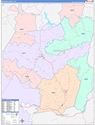 Barbour County Wall Map Color Cast Style