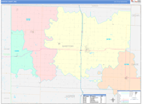 Barton County Wall Map Color Cast Style