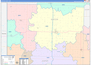 Barton County Wall Map Color Cast Style