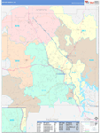 Bartow County Wall Map Color Cast Style