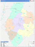 Bastrop County Wall Map Color Cast Style