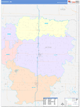 Bates County Wall Map Color Cast Style