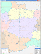 Bates County Wall Map Color Cast Style