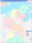 Bayfield County Wall Map Color Cast Style
