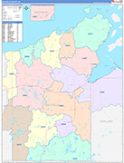 Bayfield County Wall Map Color Cast Style