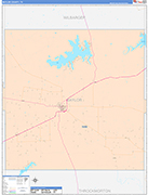 Baylor County Wall Map Color Cast Style